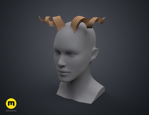 miedo calloway cuernos crítico papel cuerno accesorios fuente cabeza productos cosméticos cosplay fantasía diablo demonio delincuente ladrón caballero npc cabra moda 3d print model - Mito3D