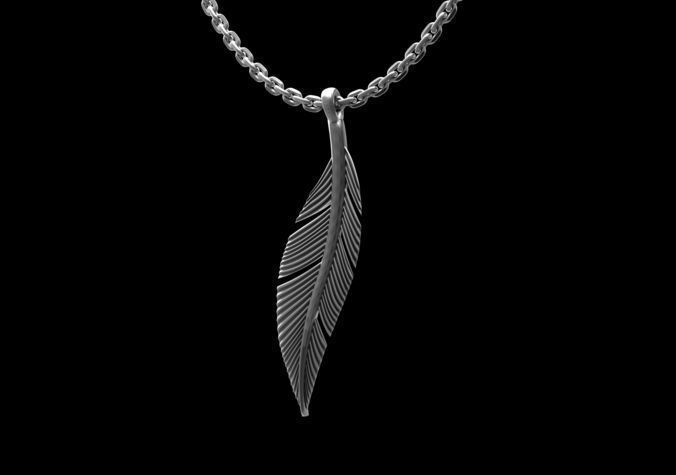 feather-pendant jewelry pendent ring neclace engagament cross necklaces 3D print model - Mito3D
