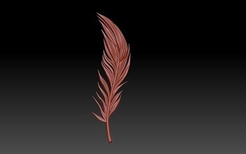 pluma pedante figurilla decoración bolígrafo aves plumaje plumoso plumado Arte esculturas 3d print model - Mito3D