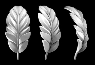 feather 3d print sculpture miniature beauty nature art leaf floral deco sculptures 3d print model - Mito3D