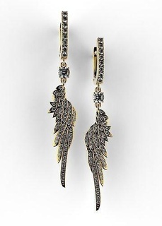 piuma orecchini gioielleria oro natura argento uccello arte donna 3d modello baia regalo brillante 3d print model - Mito3D