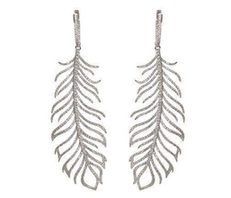 feather earrings jewelry earring jewllery jewellery diamond 3d print model - Mito3D