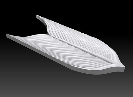 feather mosaic elegantly interior decoration natural stone wood plaster cnc printer casting design lightweight rapport puzzle moulding wall ornament relief art 3d print model - Mito3D
