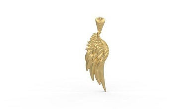 piuma pendente oro gioiello gioielleria argento stampabile diamante donna moda nozze solitario zaffiro rubino collana amore ciondoli 3d print model - Mito3D