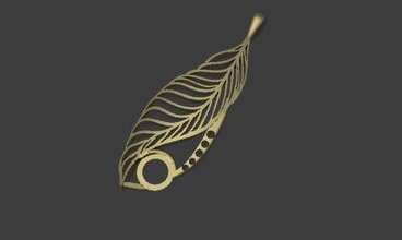 feather pendant gold silver jewellery fashion 3d print model - Mito3D