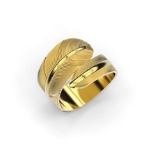piuma anello gioielli anelli gioiello oro preziosi 3d print model - Mito3D