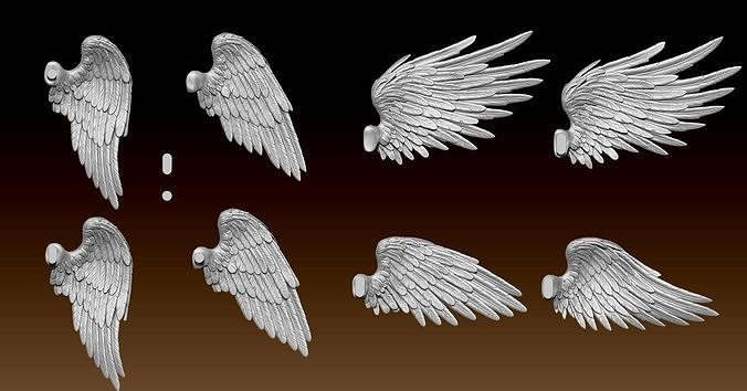 plumado alas paquete águila halcón pájaro buitre pluma escultura naturaleza arte fauna silvestre cnc plastico resina metal madera esculturas 3D print model - Mito3D