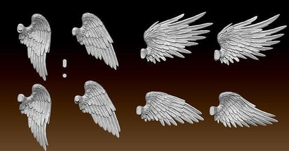 feathered wings pack - eagle hawk bird vulture feather sculpture nature art wildlife cnc plastic resin metal wood sculptures 3d print model - Mito3D