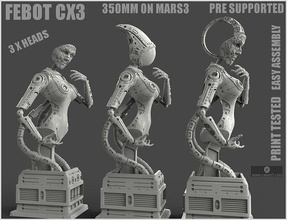 Febot c3x 3dprint Skulptur Roboter Frau Hybrid aufladen Hafen Figur wunderschönen scifi Drohne Robocop Krieg Sterne Star Trek Geek einschalten Kunst Charakter Zukunft Skulpturen 3d print model - Mito3D