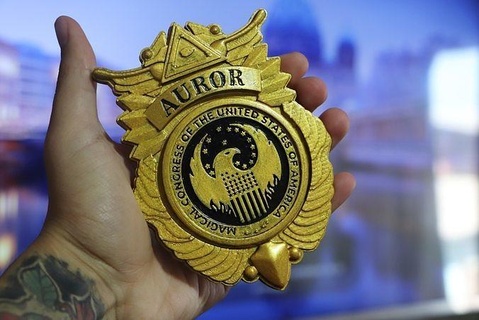 federale auror distintivo Harry vasaio magico placa arte segni loghi 3d print model - Mito3D