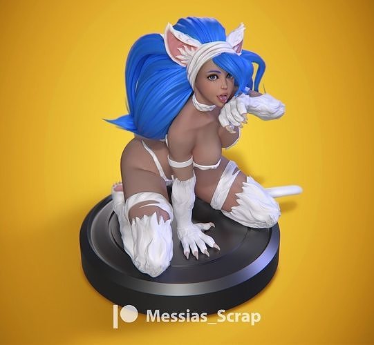 felicia darkstalkers fantasy girl art woman character body figure game streetfight sculptures 3D print model - Mito3D
