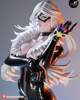 felicia ardito nero gatto meraviglia carattere personaggi meravigliosa donna corpo sculture sexygirl figurine femmina ragazza arte 3d print model - Mito3D