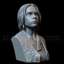 mutluluk Jones iblis ee haydut star savaşlar hikaye karakter büst 3dprinting benzerlik heykel Sanat gerçekçi Sidnaique heykeller 3d print model - Mito3D