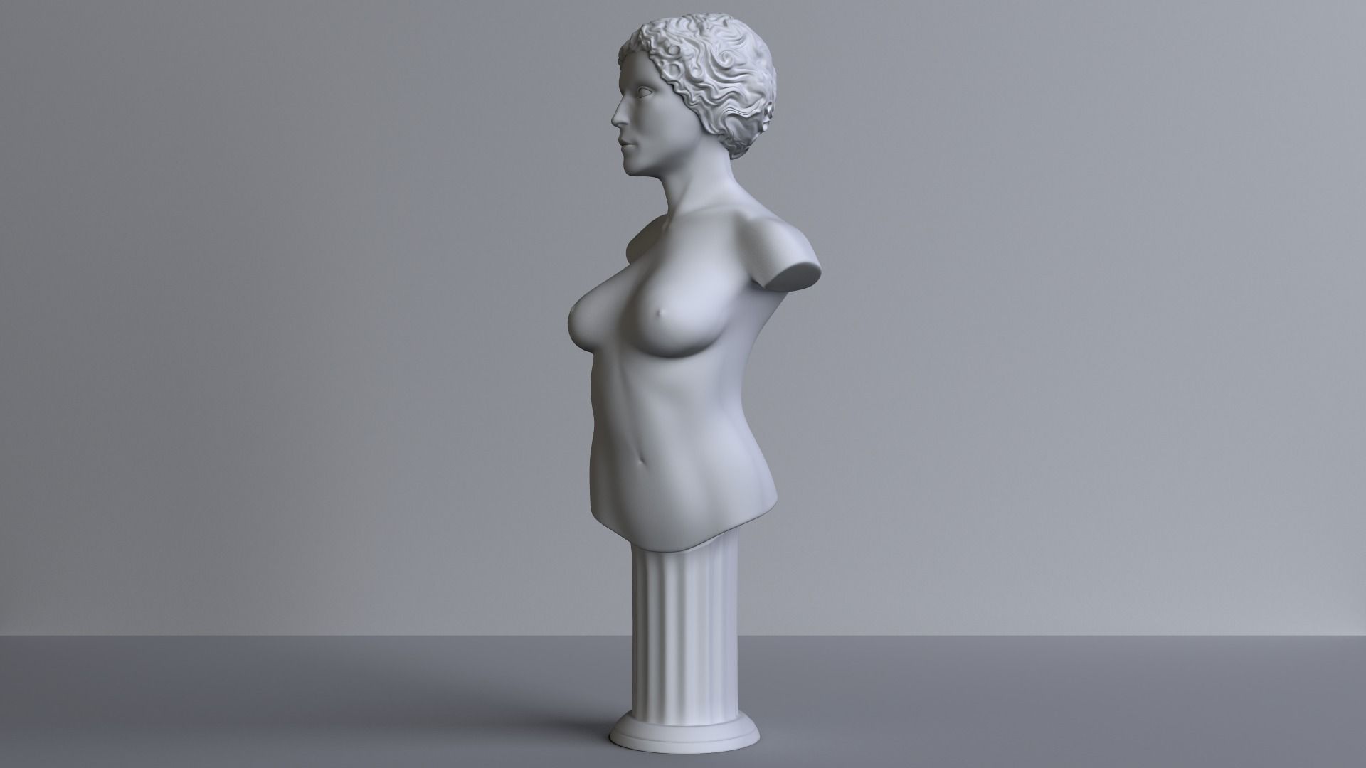 female-bust bust of woman education challenge female blender human anatomy body torso abdomen art sculptures 3D print model - Mito3D