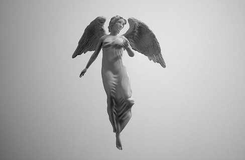 female angel wings art character statue deco woman cupid cherub valentine sculptures cherubim human girl body prayer head passion clothing 3d print model - Mito3D