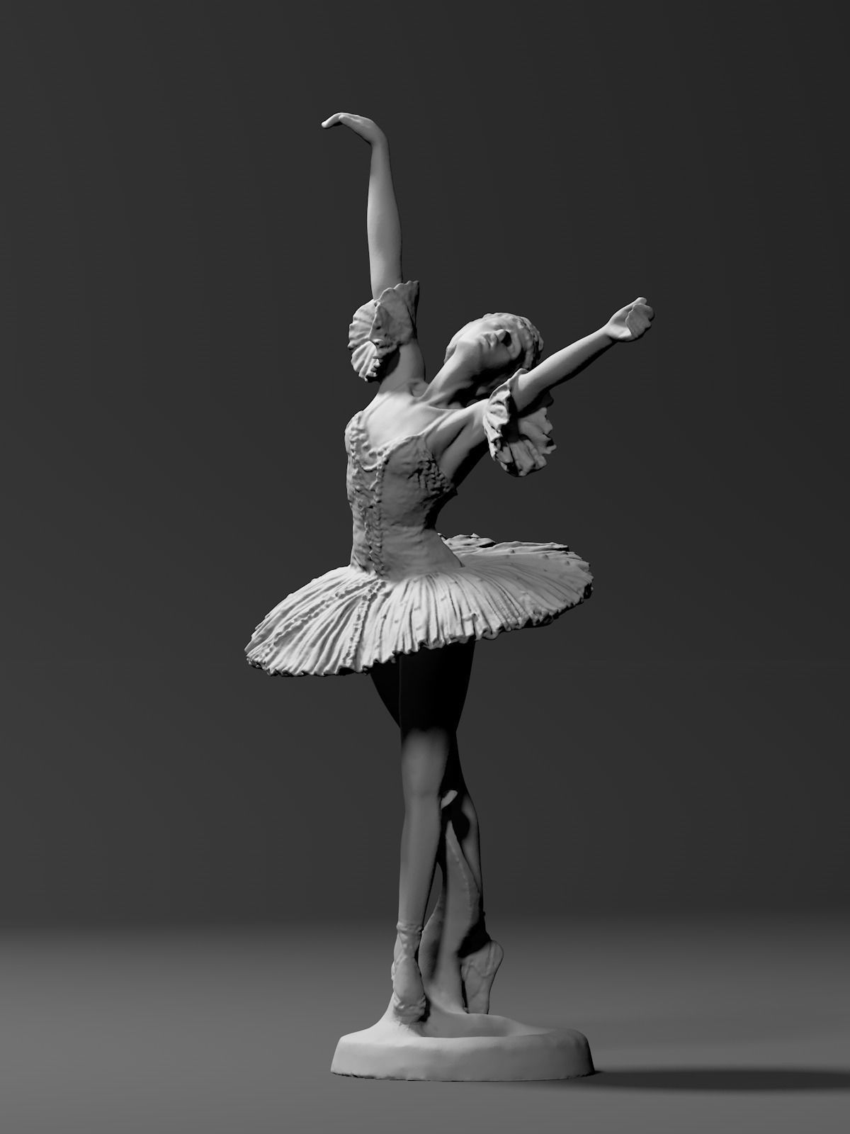 female ballet dancer nude art dancing girl sculpture woman statue ballerina sculptures 3D print model - Mito3D