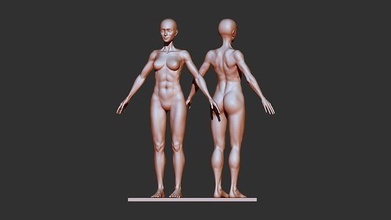 hembra cuerpo 3d impresión personaje moda mujer humano ropa belleza anatomía cabeza niña blusa elegante suéter modelo vestir arte esculturas 3d print model - Mito3D