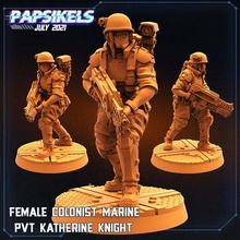 female colonist marine pvt katherine knight rifle colonial soldier aliens games toys 3d print model - Mito3D