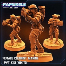hembra colono marina pvt kiki yukito soldado rifle extraterrestre espacio juegos juguetes 3d print model - Mito3D