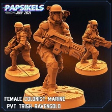 femmina colono marino pvt trish corvonero soldato alieni umano giochi giocattoli 3d print model - Mito3D