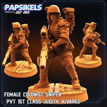 female colonist sniper pvt 1st class judith alvarez soldier marine aliens games toys 3d print model - Mito3D