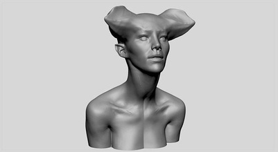 fêmea criatura fracasso imprimível personagens criaturas cabeça cara anatomia 3dprint fantasia ficcional escultura retrato estátua mulher menina arte esculturas 3d print model - Mito3D