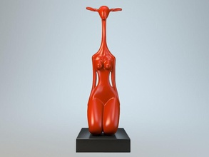 weiblich giraffe skulptur statue stilisiert innere dekorativ zubehörteil element schach ritter ross courser druckbar 3d drucken kunst skulpturen 3d print model - Mito3D