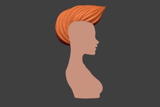 weibliche Haar-4 Kunst Charakter weiblich Mädchen Haar Frisur Mensch Skulptur Frau Skulpturen 3d print model - Mito3D