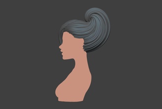 weibliche Haar-5 Kunst Charakter weiblich Mädchen Haar Frisur Mensch Skulptur Frau Skulpturen 3d print model - Mito3D