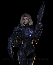 fêmea aréola espartano blindado sci fi scifi soldado super militares terno mech espaço mulher xbox jogos ciência ficção brinquedos borda 3d print model - Mito3D