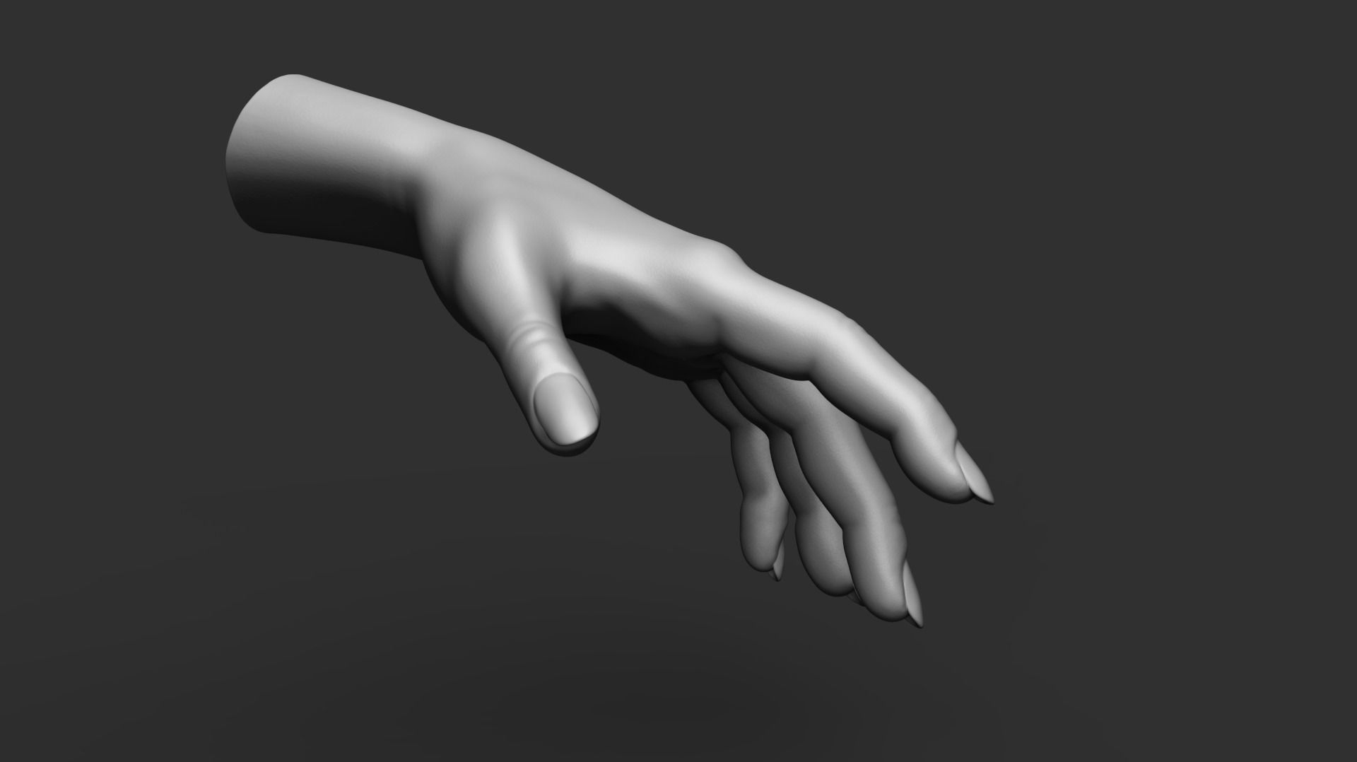 female hand art woman body finger human nails anatomy sculpture character realistic sculpt print arm zbrush sculptures 3D print model - Mito3D