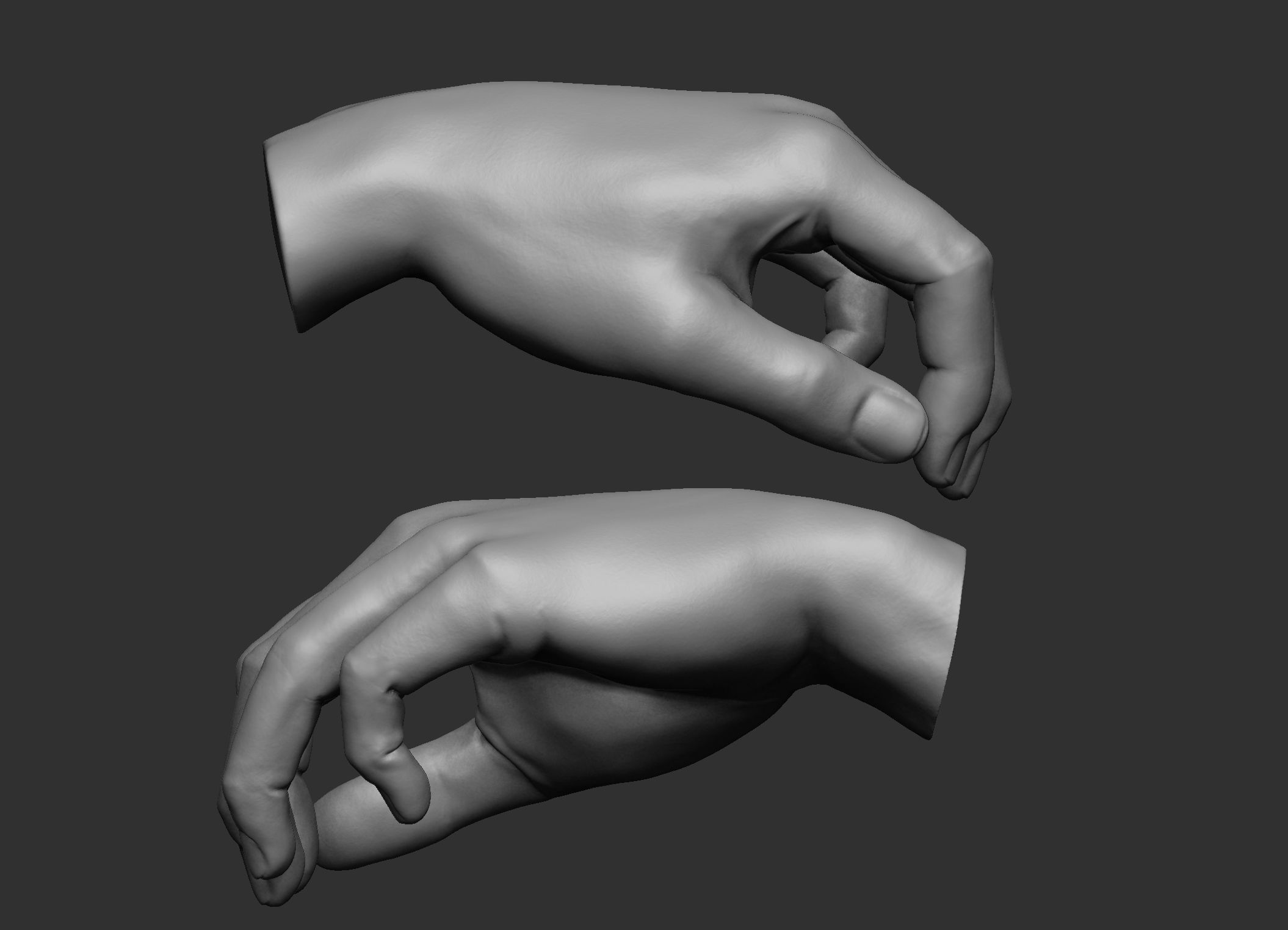 weiblich hand pose 3 anatomie finger nagel extremitäten körper kunst skulpturen arm brad handgelenk clipper hammer 3D print model - Mito3D