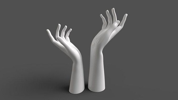 femelle mains main imprimable bijoux anneaux femmes Plastique mannequin femme meubles déco sculpture intérieur art mode impression slt polystyrène 3d print model - Mito3D
