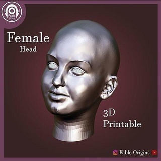 female head face woman girl character art sculptures decor sculpture bust decoration 3d print model - Mito3D