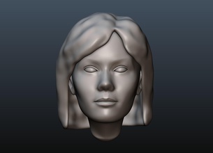 cabeza femenina 3 art femenino de la cara mujer cabello anatomía humanos carácter cuerpo personas las esculturas jóvenes madurar niña 3d print model - Mito3D