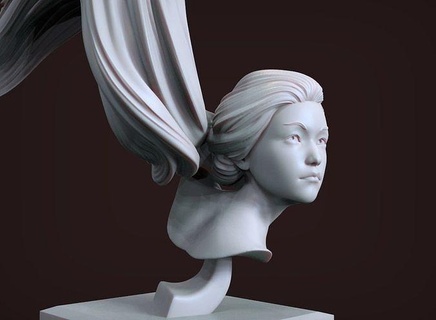 weiblich Kopf Modell Frau 3dprint zbrush Skulptur Charakter Körper Anatomie Statue Mädchen stl drucken druckbar Mode Schönheit Kunst Skulpturen 3d print model - Mito3D