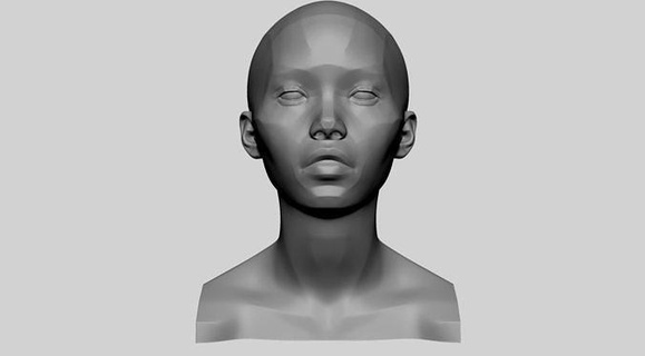 hembra cabeza aviones personaje caracteres mujer niña cara anatomía boca nariz oído esculpir zbrush 3dprint imprimible personas estatua Arte esculturas 3d print model - Mito3D