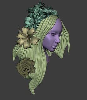 female head pot statue vase flower 3d print angel house decor 3d print model - Mito3D
