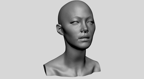 female head printable v2 characters character people human woman girl face anatomy 3dprint zbrush sculpting figure sculpture statue art sculptures 3d print model - Mito3D