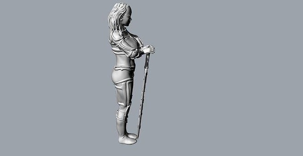 femmina cavaliere guerriero spada in piedi scultura statua modello animale personaggi gioco stampabile decorativo goblin mago maglia elettronico ingegneria scienza fantasia carattere passatempo Fai meccanico parti 3d print model - Mito3D