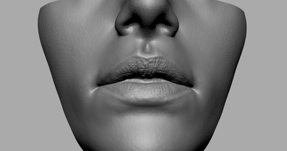 female lip characters head face ztool printable 3dprint anatomy people zbrush art sculptures mouth 3d print model - Mito3D