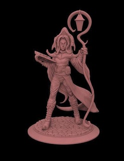 female mage miniature elf statue magic comics boardgame tabletop wizzard femaleelf staft painting 3dprinting resinart games toys board 3d print model - Mito3D
