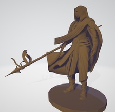 female masked warrior spear woman dnd tabletop miniature fantasy pathfinder dungeons dragons games toys game accessories 3d print model - Mito3D