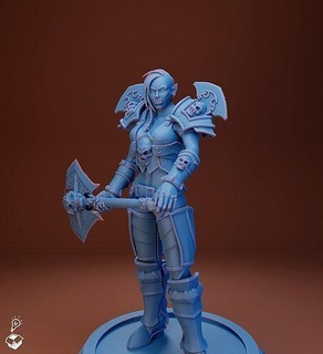 weiblich Ork Krieger Welt Warcraft t2 einstellen Axt Teller Stufensatz Beeindruckend Spiel Spielzeuge Charakter Spiele 3d print model - Mito3D