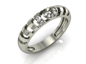 femminile anello gioielli di lusso oro matrimonio disco platino stampabile argento brillante anelli 3d print model - Mito3D