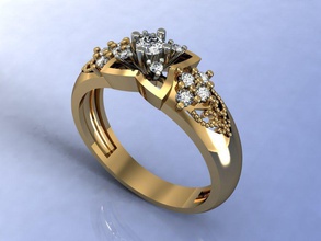 female ring jewelry luxury gold silver sterling printable jewel jewellery diamond platinum brilliant gem fashion beauty brillant wedding apparel sapphire diamant rings 3d print model - Mito3D