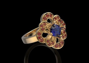 anillo hembra la joyería femenino de oro 14k rhino 3d joya compromiso el rinoceronte diamante los anillos 3d print model - Mito3D