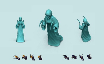 female tibia brotherhood outfit - printable character art woman girl scythe skin costume assassin mage wizard collectible miniature collection games toys 3d print model - Mito3D