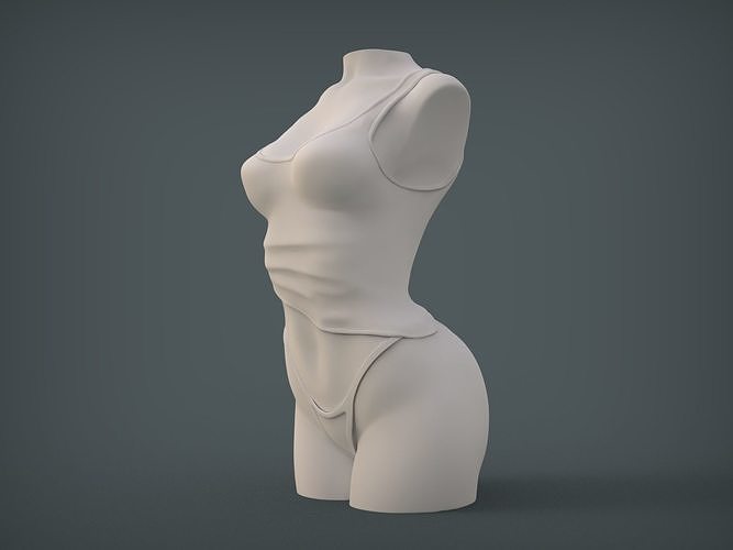 weiblich Torso Frau Anatomie Mode Schönheit druckbar Kerze Körper Mädchen muskulös Muskulatur toren Kunst Skulpturen 3D print model - Mito3D
