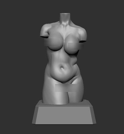 femelle torse 01 3d impression modèle buste classique femme statue sculpture corps aphrodite grec romain courbée épais fille zbrush art sculptures 3d print model - Mito3D